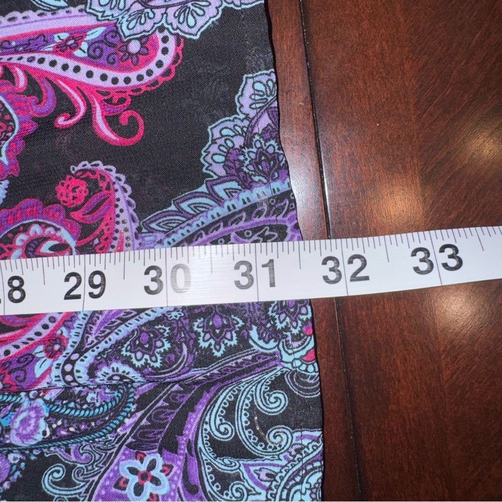 Maggie Barnes Catherines 1X Paisley Boho Tunic Top Beaded Bell Sleeve - Picture 12 of 16
